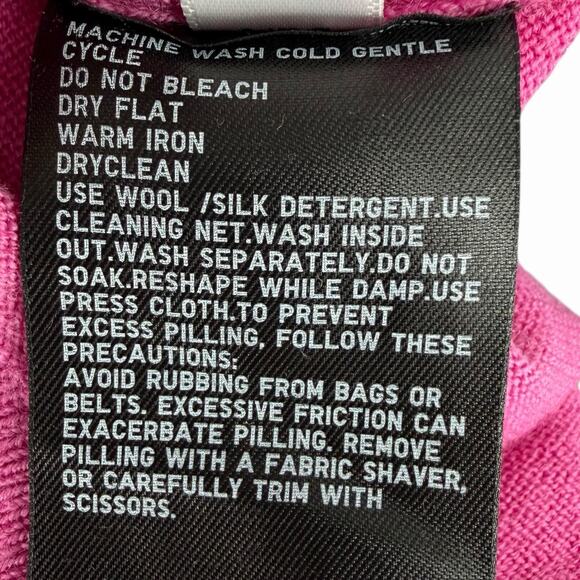 Uniqlo 100% Wool Crewneck Sweater Layer Womens XS Pink Long Sleeve Knit - Picture 8 of 8